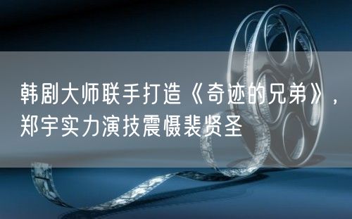 韩剧大师联手打造《奇迹的兄弟》，郑宇实力演技震慑裴贤圣